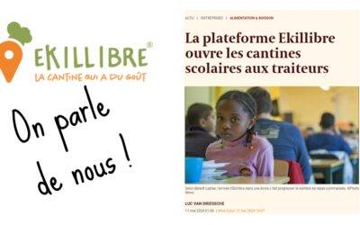 Ekillibre à l’honneur dans « L’Écho » : Ekillibre ouvre les cantines scolaires aux traiteurs