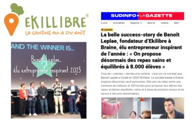 Benoît Leplae, fondateur d’Ekillibre, élu entrepreneur inspirant de l’année !